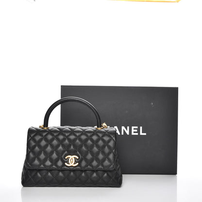 Chanel Caviar Quilted Small Coco Handle Flap Black 9 of 9
