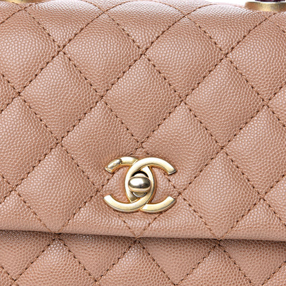 Chanel Caviar Lizard Quilted Mini Coco Handle Flap Beige 9 of 14