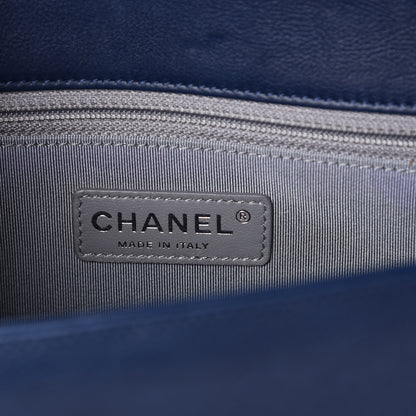 Chanel Calfskin Double Stitch New Medium Boy Flap Navy Blue 6 of 13