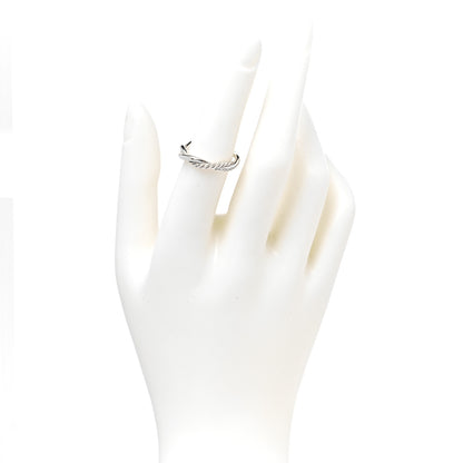 David Yurman Sterling Silver Diamond Petite Infinity Twist Ring 52 6 2 of 5