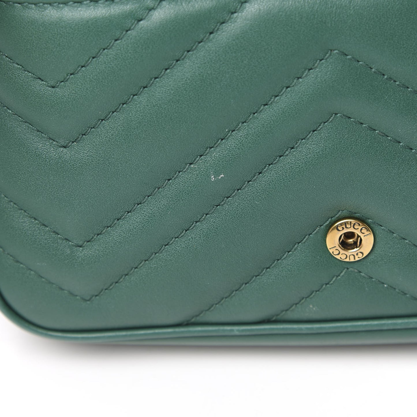 Calfskin Matelasse Super Mini GG Marmont Shoulder Bag Emerald Green
