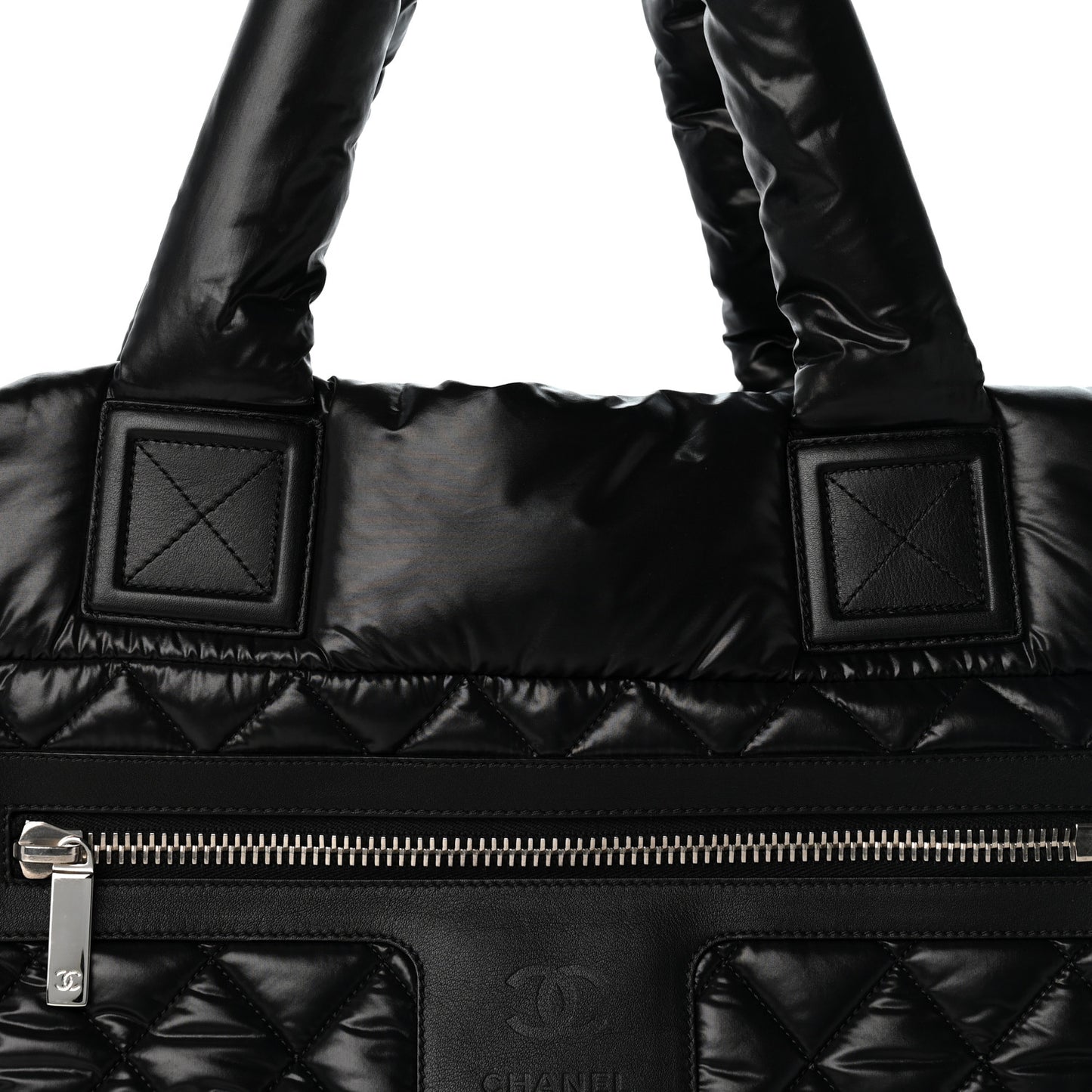 Nylon Quilted Large Coco Cocoon Tote Black