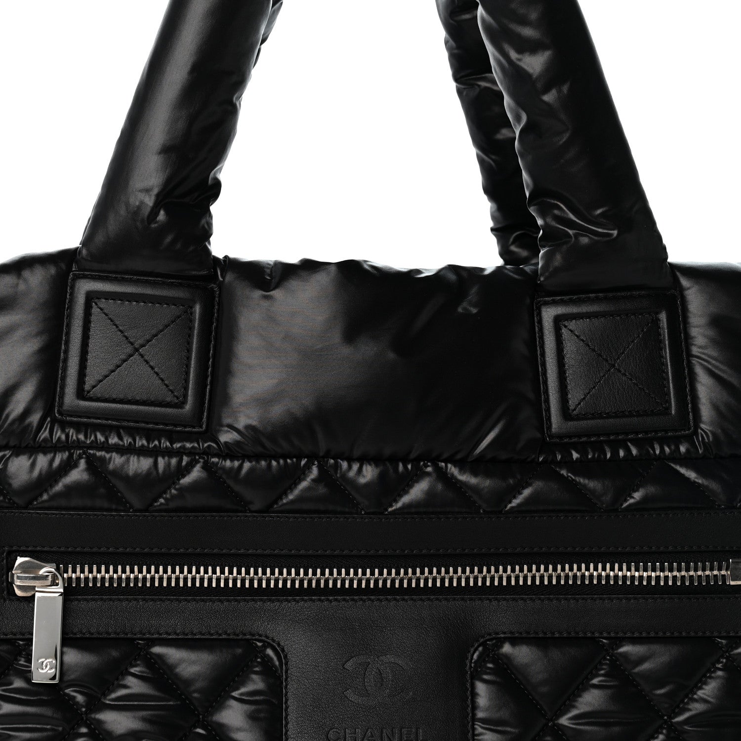 Chanel Nylon Quilted Large Coco Cocoon Tote Black 7 of 9