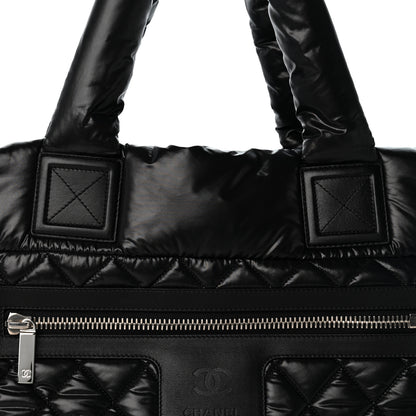 Chanel Nylon Quilted Large Coco Cocoon Tote Black 7 of 9