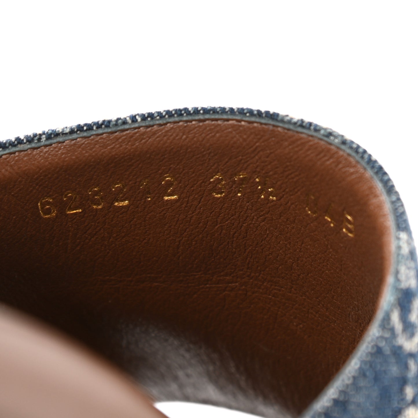 New Denim GG Monogram Angelina Platform 55mm Slide Sandals 37.5 Blue Tea