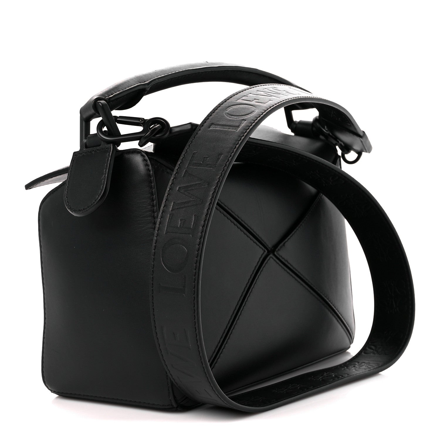 Loewe Satin Calfskin Small Puzzle Bag Black 1446950 – FASHIONPHILE