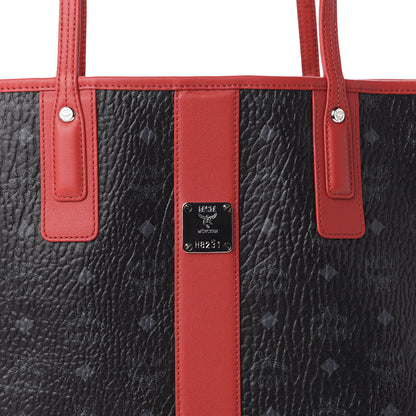 MCM Visetos Medium Liz Reversible Shopper Tote Black Red 11 of 19