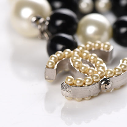 Chanel Pearl Bead CC Bracelet Black White 5 of 6