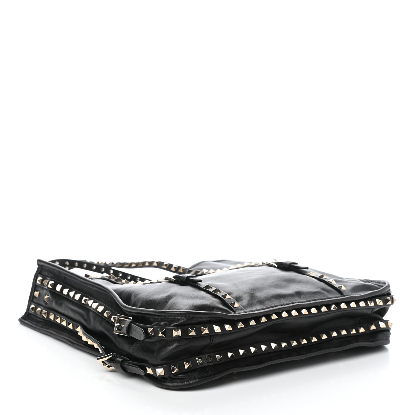 Vitello Rockstud Shopper Tote Black