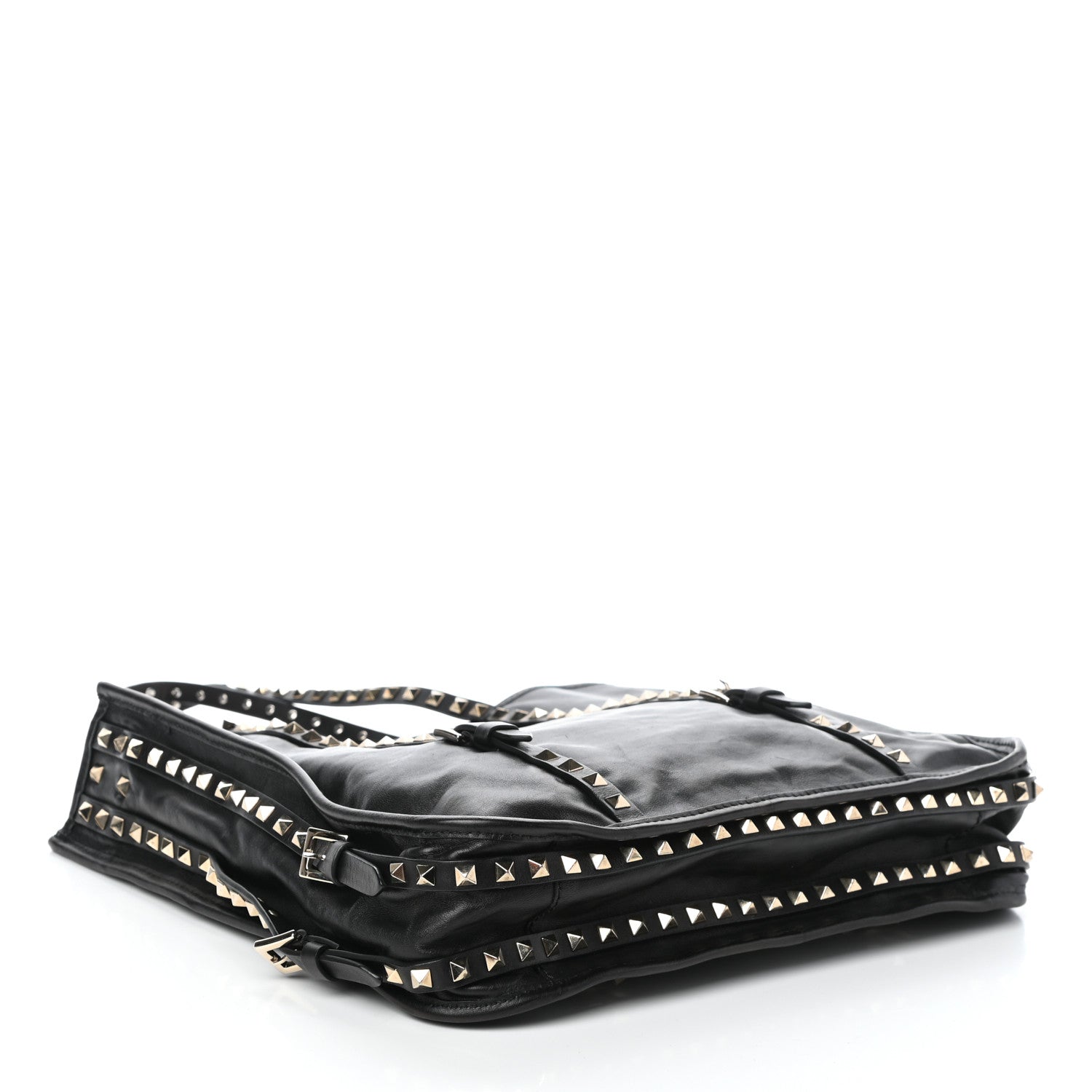Valentino Garavani Vitello Rockstud Shopper Tote Black 4 of 9