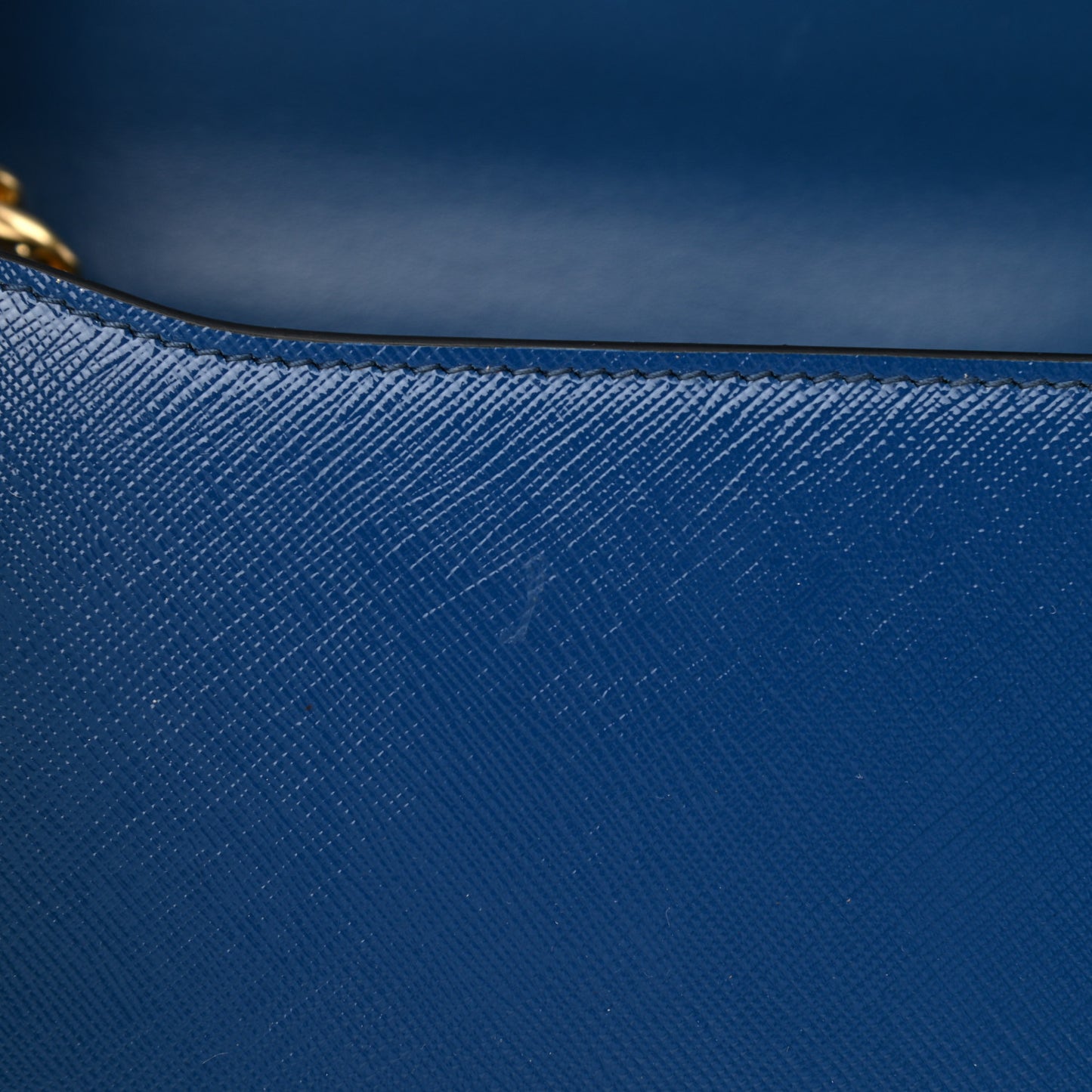 Saffiano Chain Shoulder Bag Cobalto
