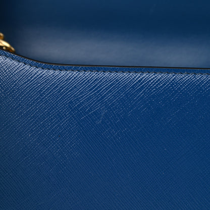 Prada Saffiano Chain Shoulder Bag Cobalto 11 of 11