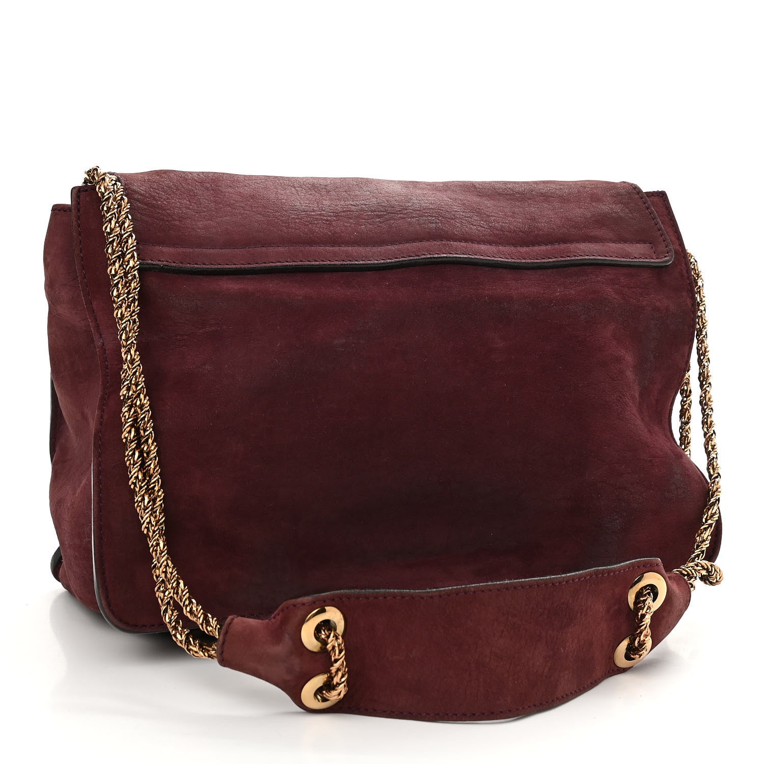 Chloe Nubuck Medium Sally Flap Bag Burgundy 3 of 14