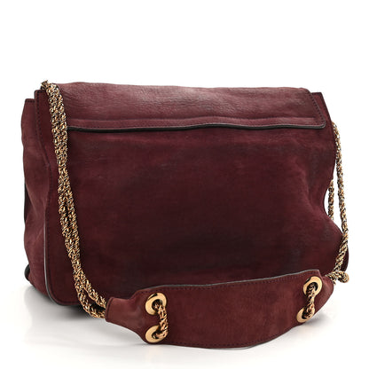 Chloe Nubuck Medium Sally Flap Bag Burgundy 3 of 14