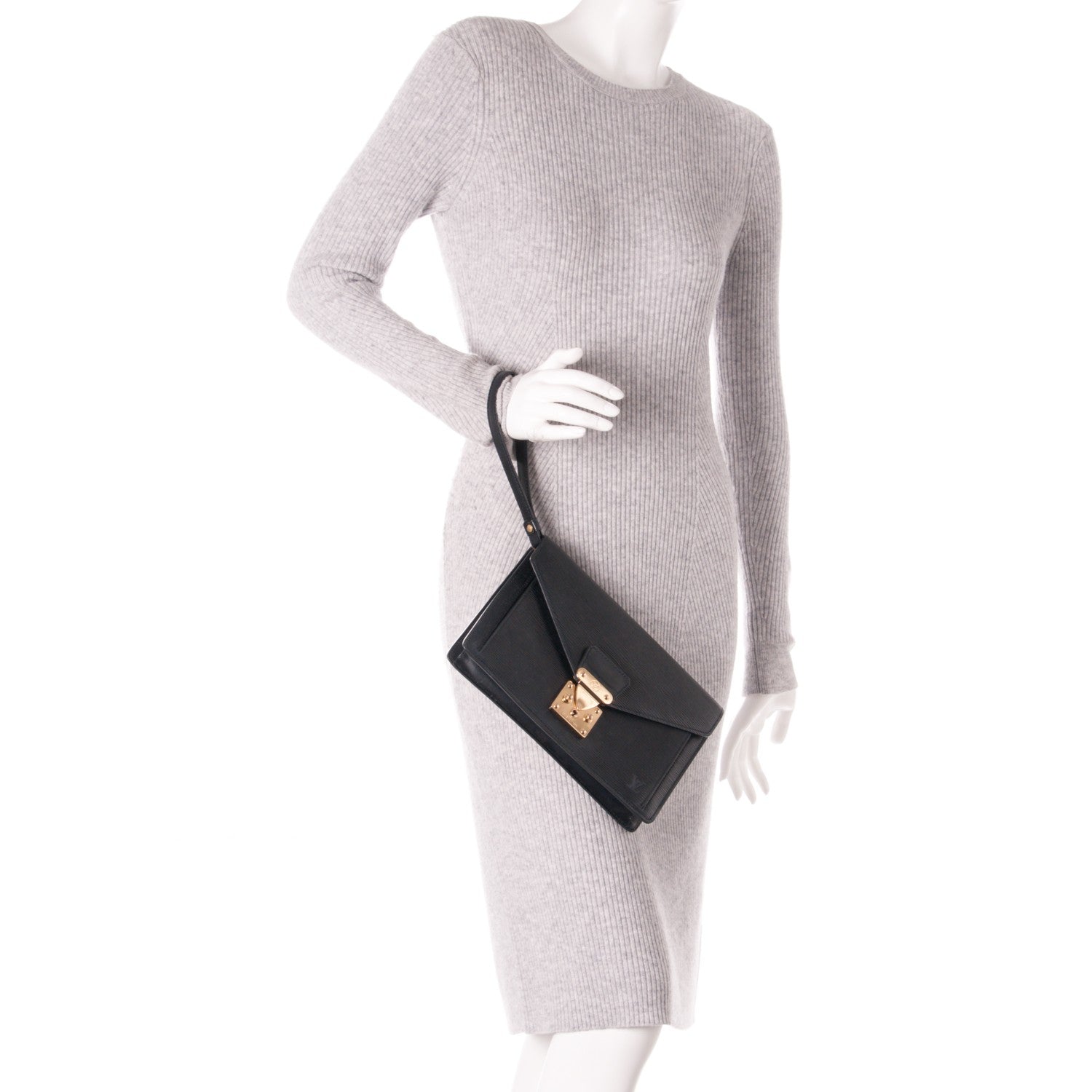 Louis Vuitton Epi Pochette Sellier Dragonne Clutch Black 2 of 6