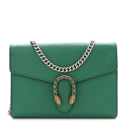 Gucci Calfskin Mini Dionysus Chain Wallet Emerald 1 of 12