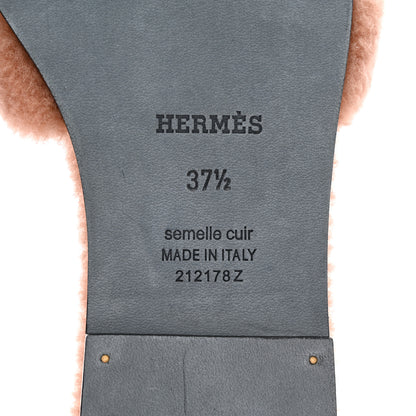 Hermes Woolskin Oran Sandals 37.5 Rose Aube 6 of 11