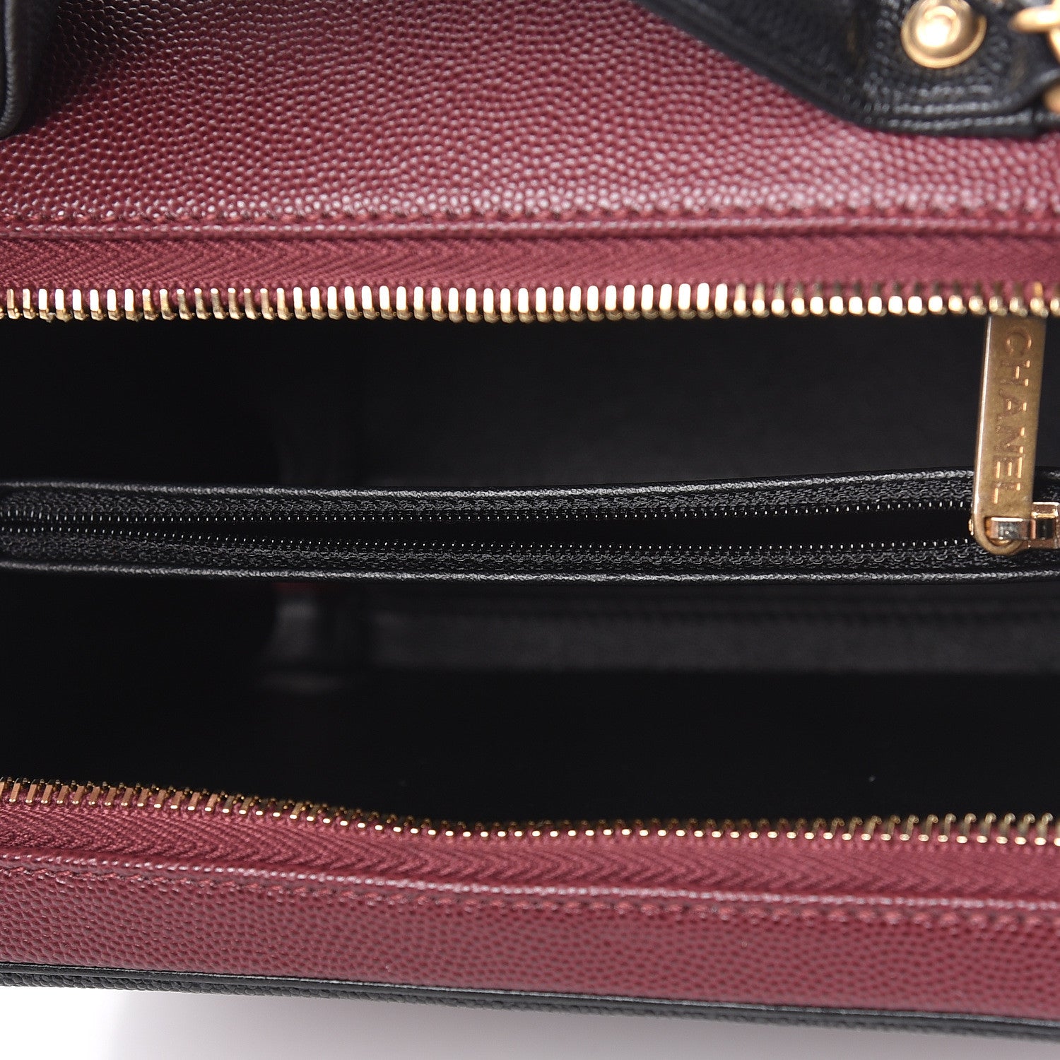 Chanel Caviar Quilted Medium CC Filigree Vanity Case Burgundy Black 6 of 11