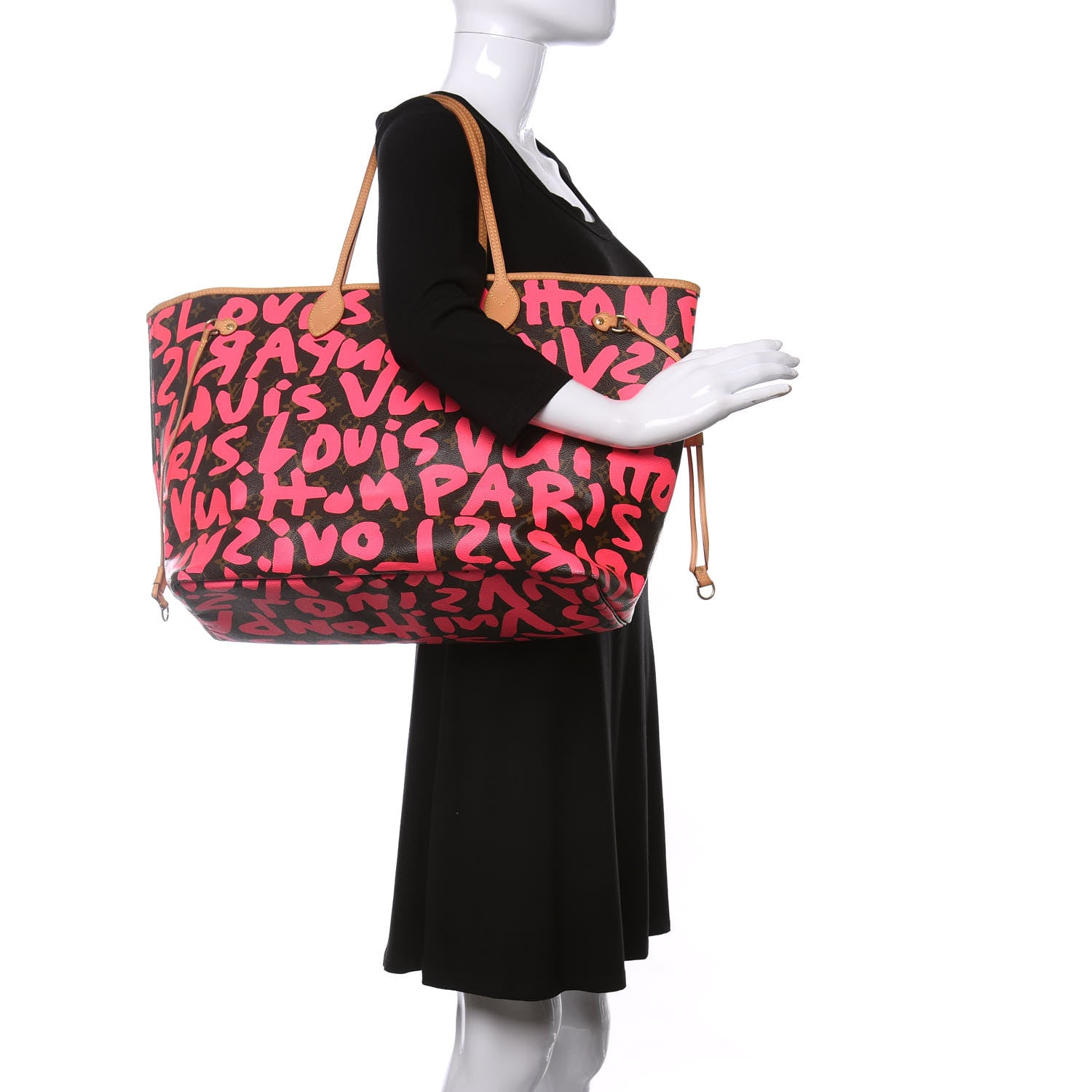 Louis Vuitton Monogram Graffiti Neverfull GM Fuchsia 2 of 15