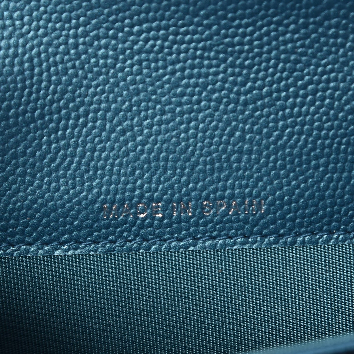 Metallic Caviar Quilted Boy Card Holder Wallet Turquoise