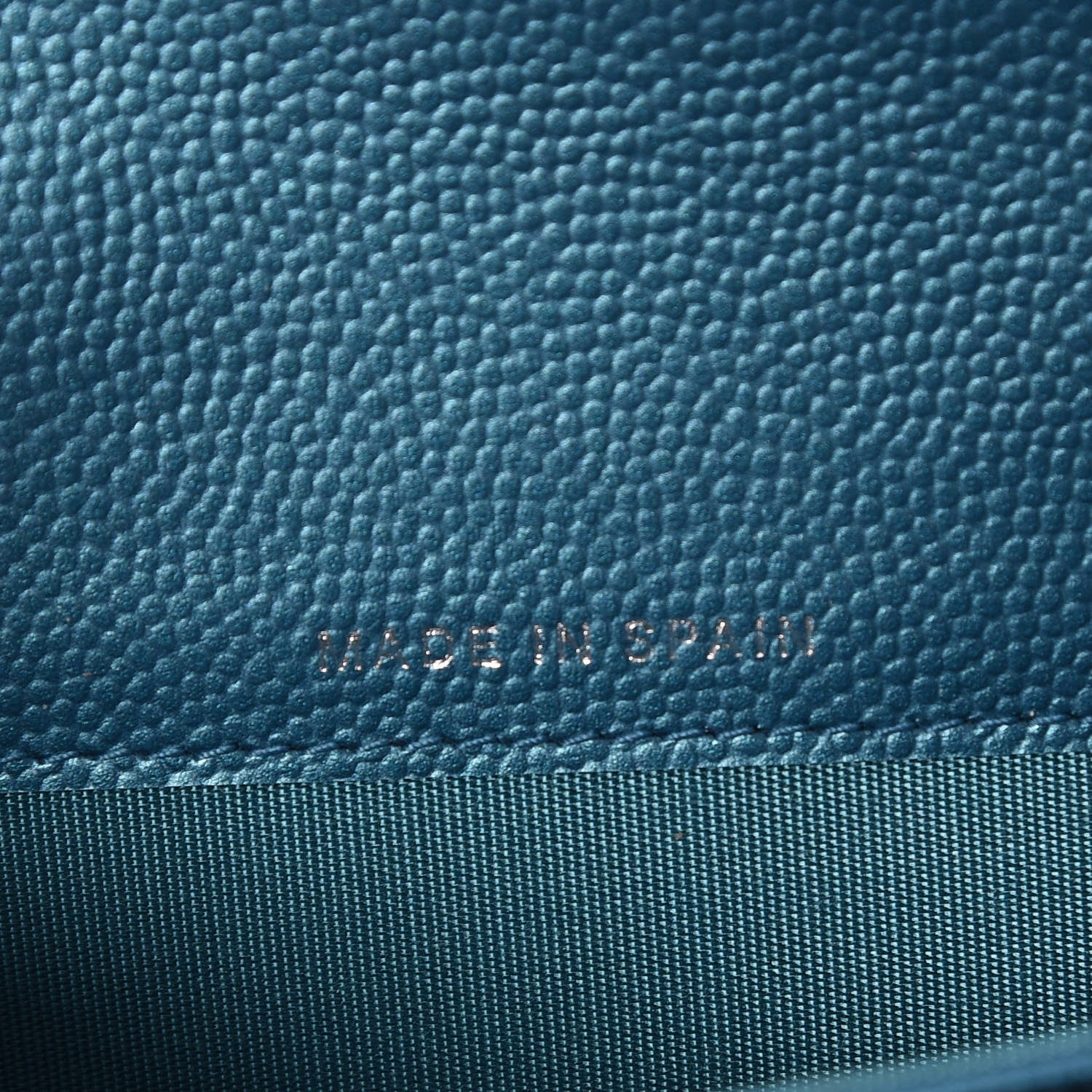 Chanel Metallic Caviar Quilted Boy Card Holder Wallet Turquoise 5 of 8