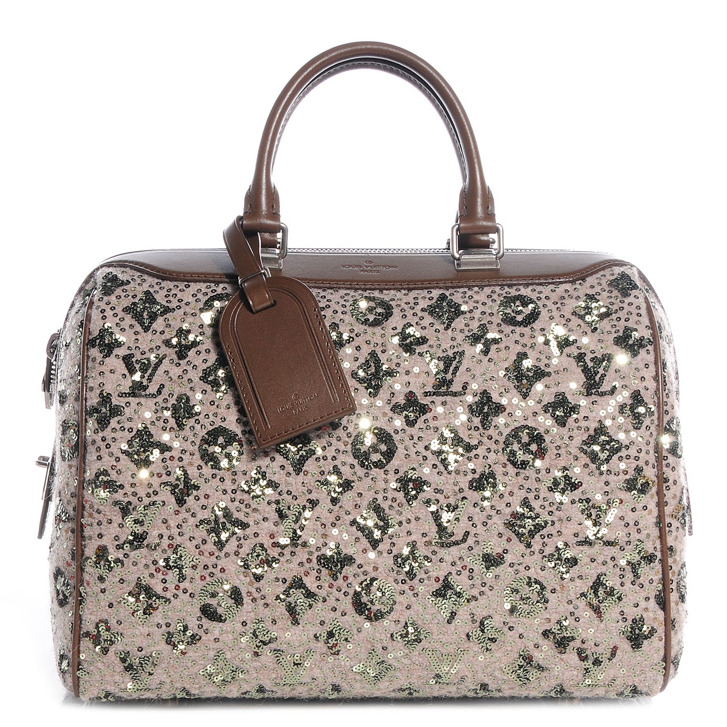 Sequin Monogram Sunshine Express Speedy Kaki