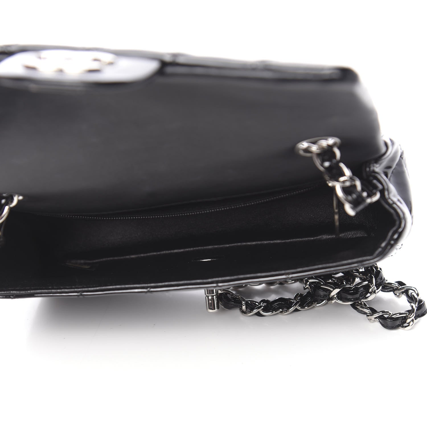 Chanel Patent Calfskin Quilted Mini Rectangular Flap Black 5 of 10