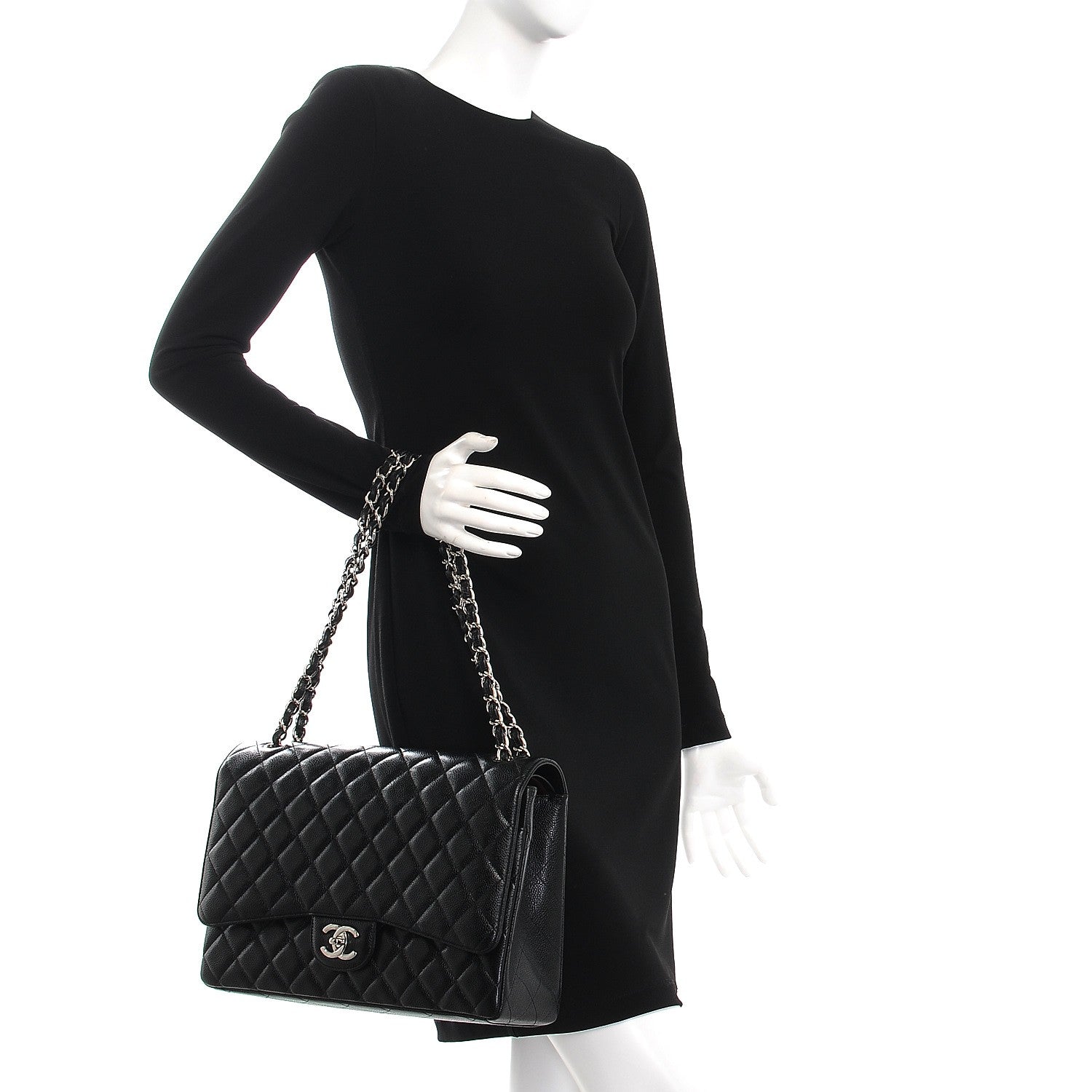 Chanel Caviar Quilted Maxi Double Flap Black 3 of 9