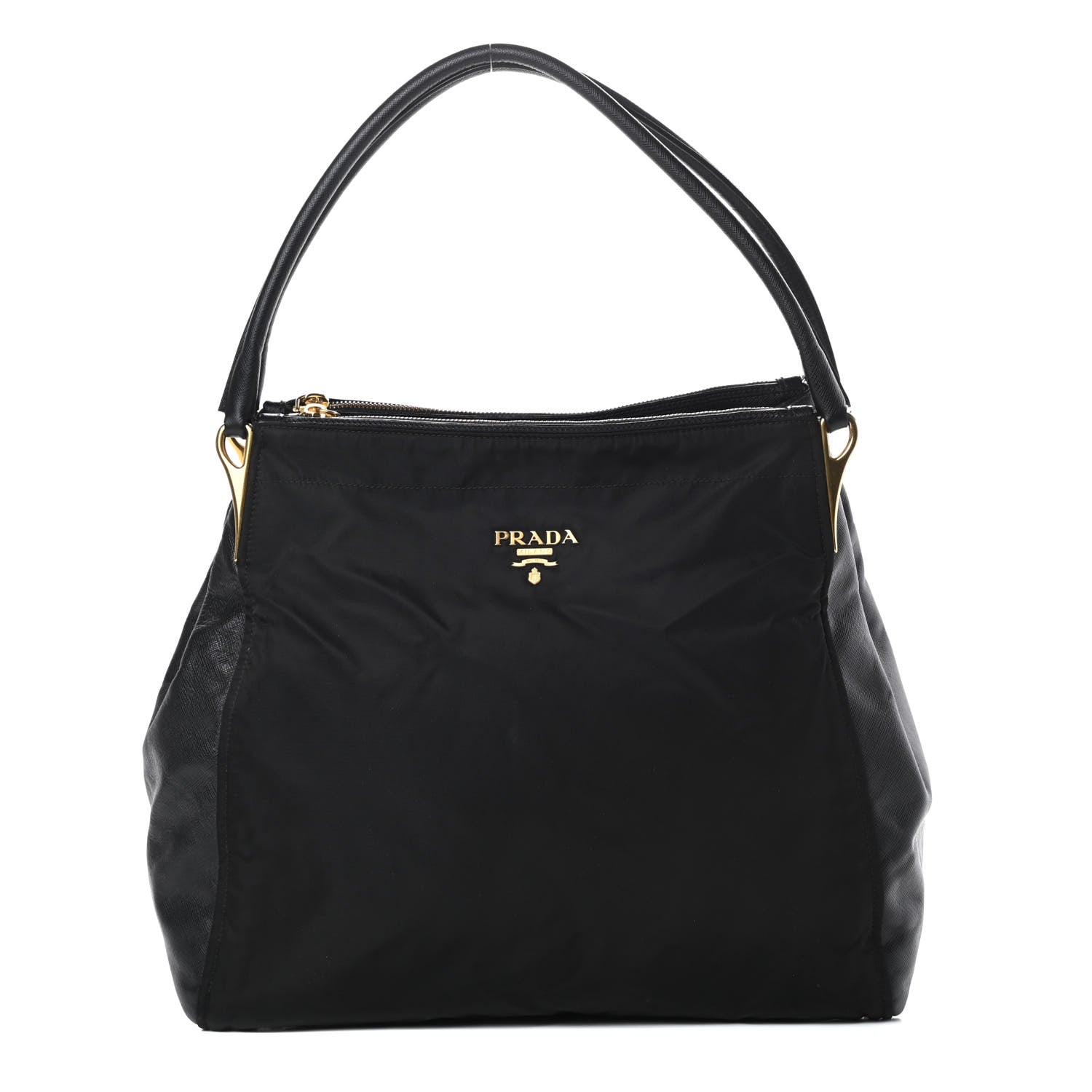 Prada Tessuto Nylon Saffiano Tote Black 1 of 14