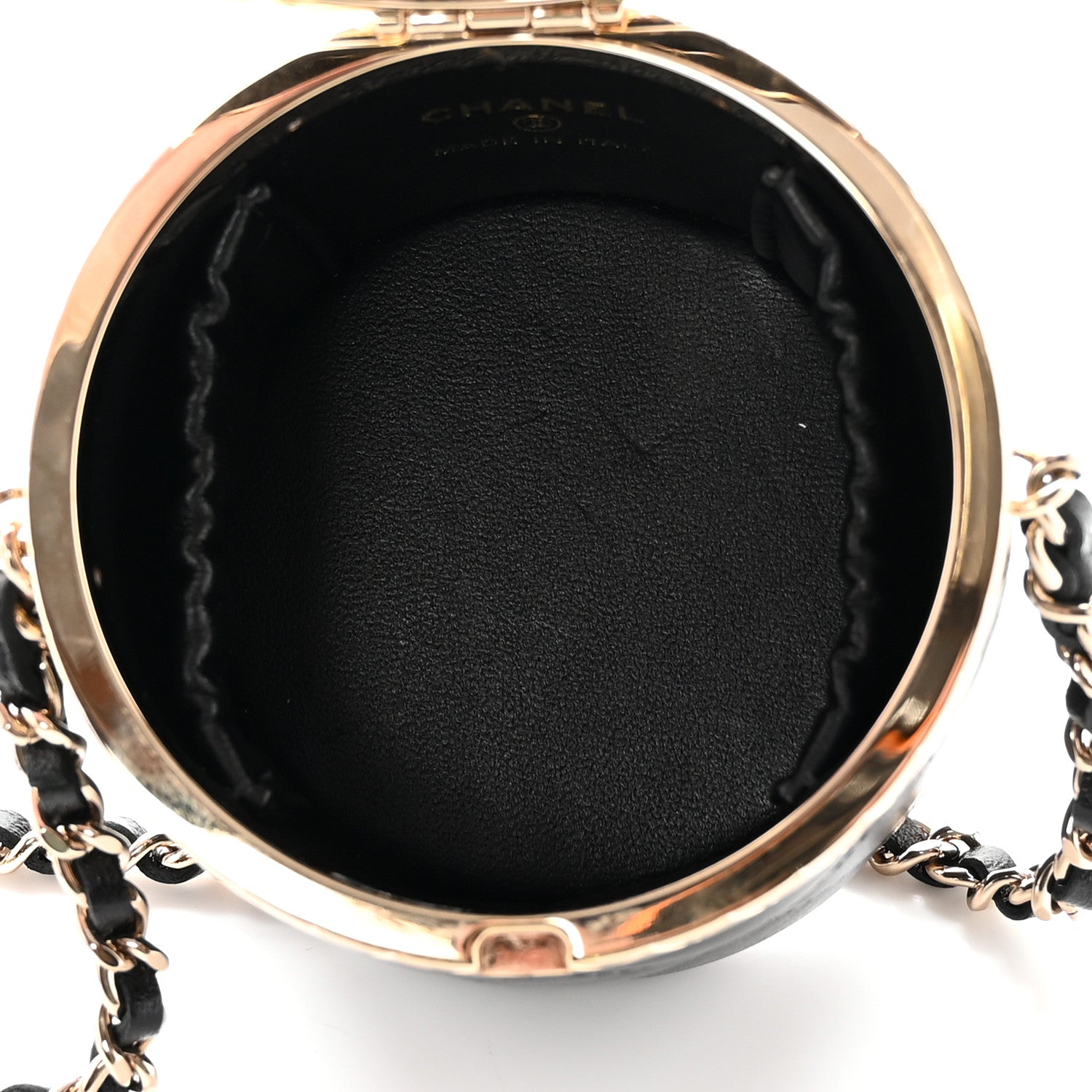Chanel Metal Lambskin Quilted Small Vanity With Chain Black 5 of 11
