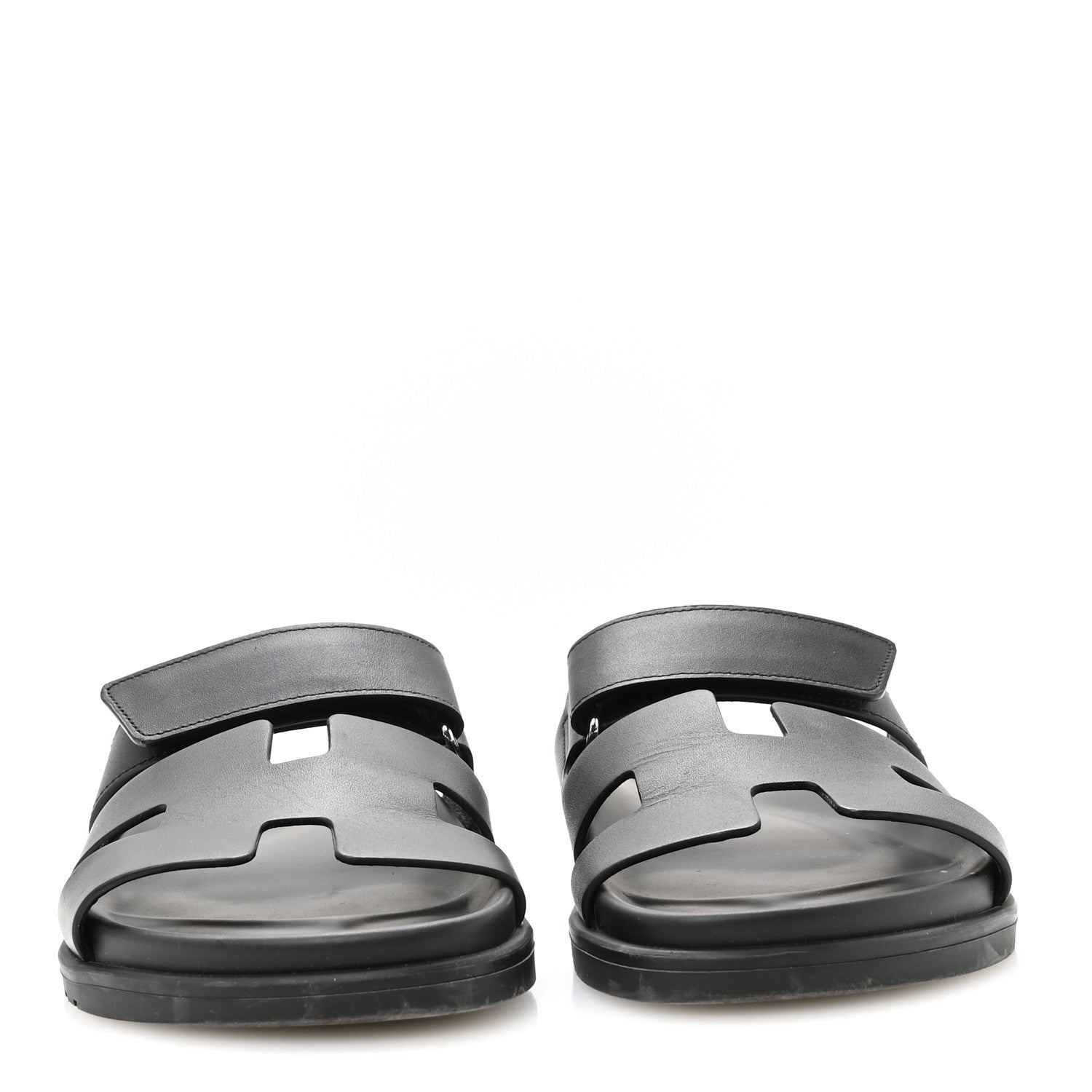 Hermes Calfskin Womens Chypre Sandals 39 Black 3 of 9