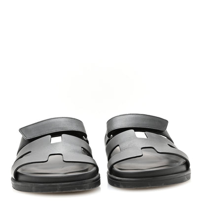Hermes Calfskin Womens Chypre Sandals 39 Black 3 of 9