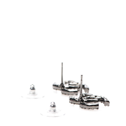 Chanel Crystal CC Earrings Silver 3 of 5