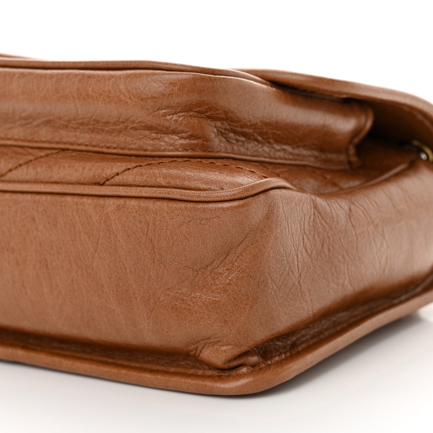 Saint Laurent Crinkled Calfskin Matelasse Monogram Baby Niki Chain Satchel Light Caramel 10 of 10