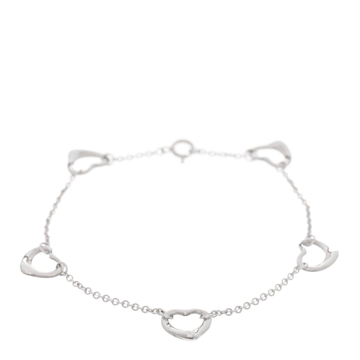 Tiffany Sterling Silver Elsa Peretti Open Heart Bracelet 1 of 3