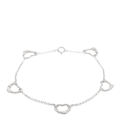 Tiffany Sterling Silver Elsa Peretti Open Heart Bracelet 1 of 3