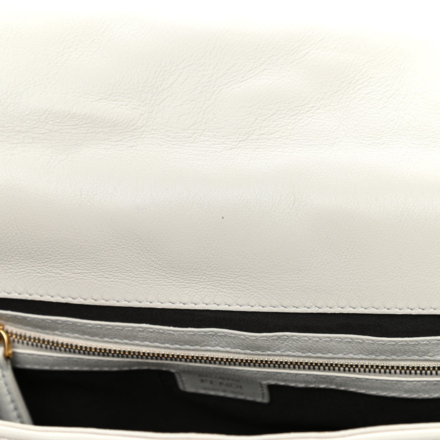 Nappa FF 1974 Embossed Baguette White