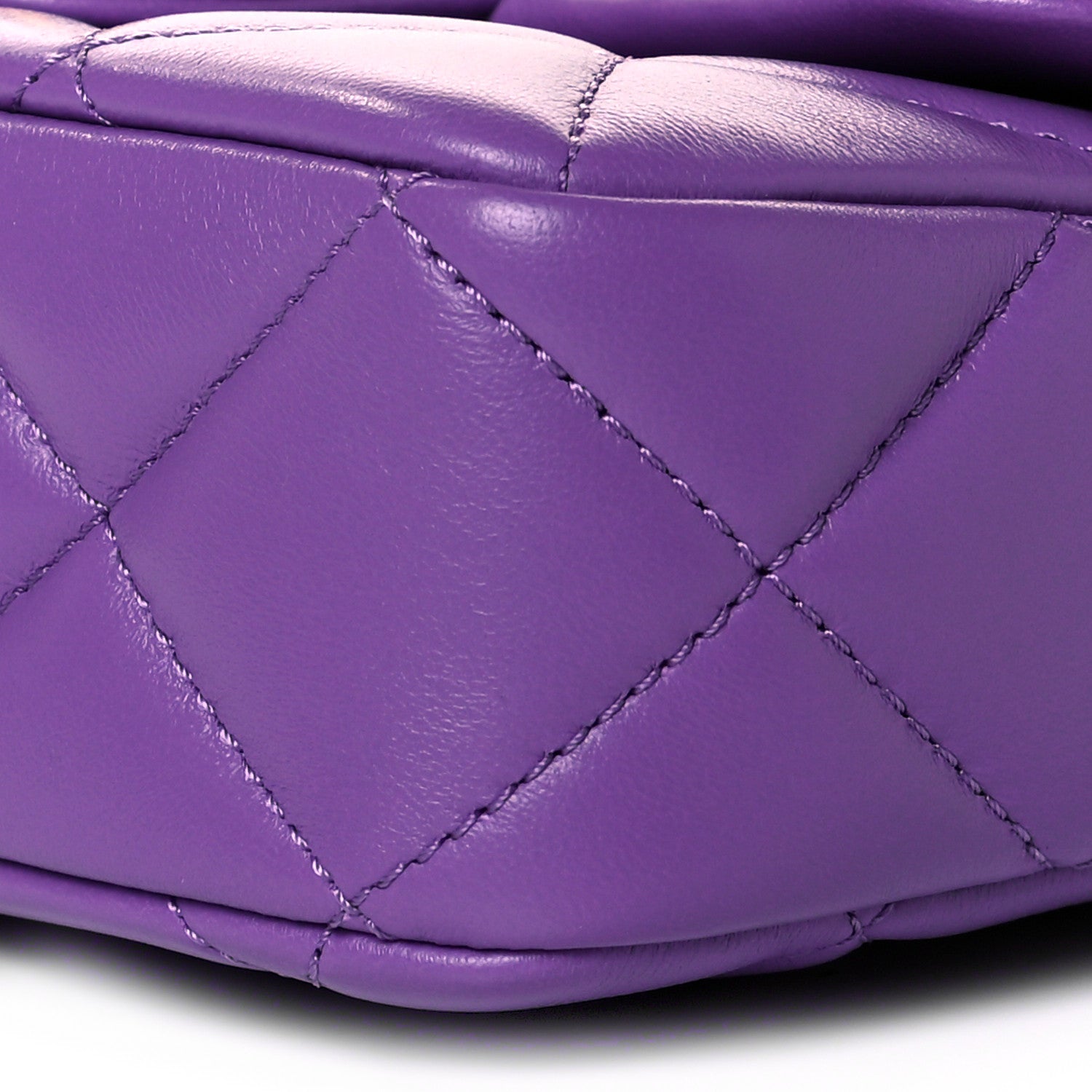 Chanel Lambskin Enamel Quilted Mini Pending CC Square Flap Purple 9 of 10