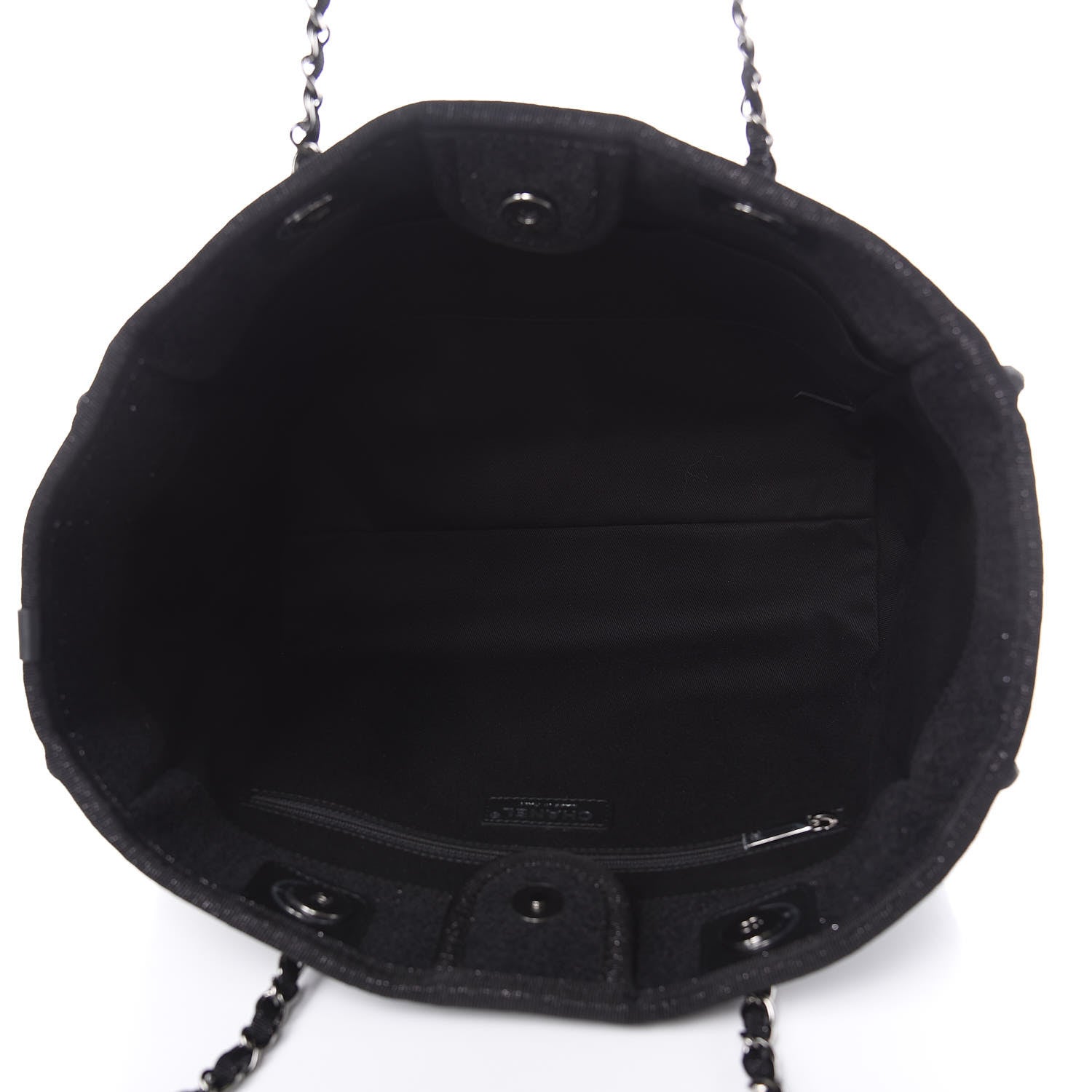 Chanel Lurex Boucle Small Deauville Tote Black 7 of 10