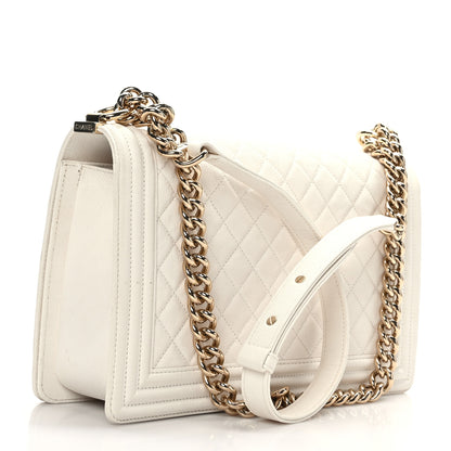 Chanel Caviar Quilted New Medium Boy Flap White 3 of 9