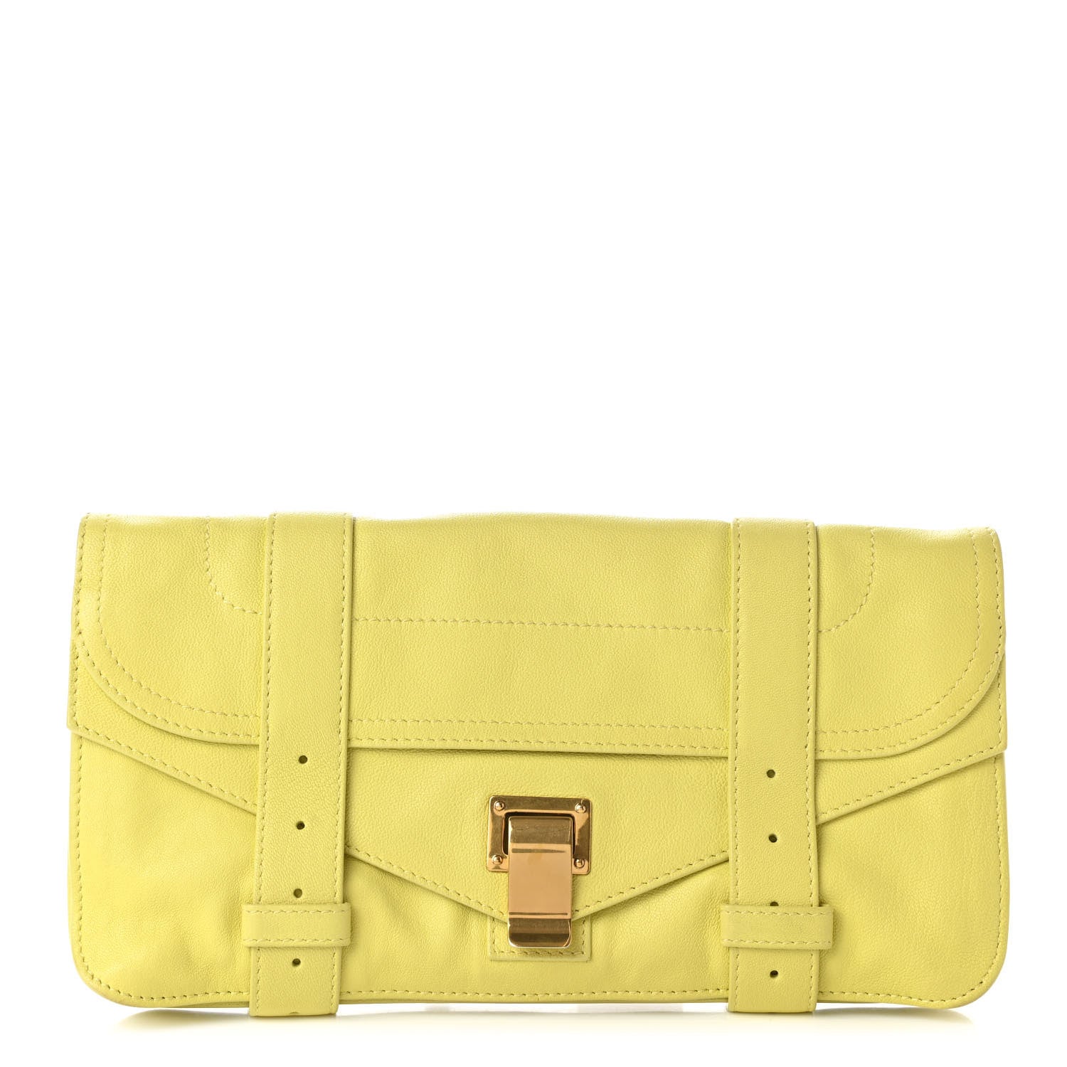 Proenza Schouler Lambskin PS1 Pochette Clutch Lemon 1 of 8
