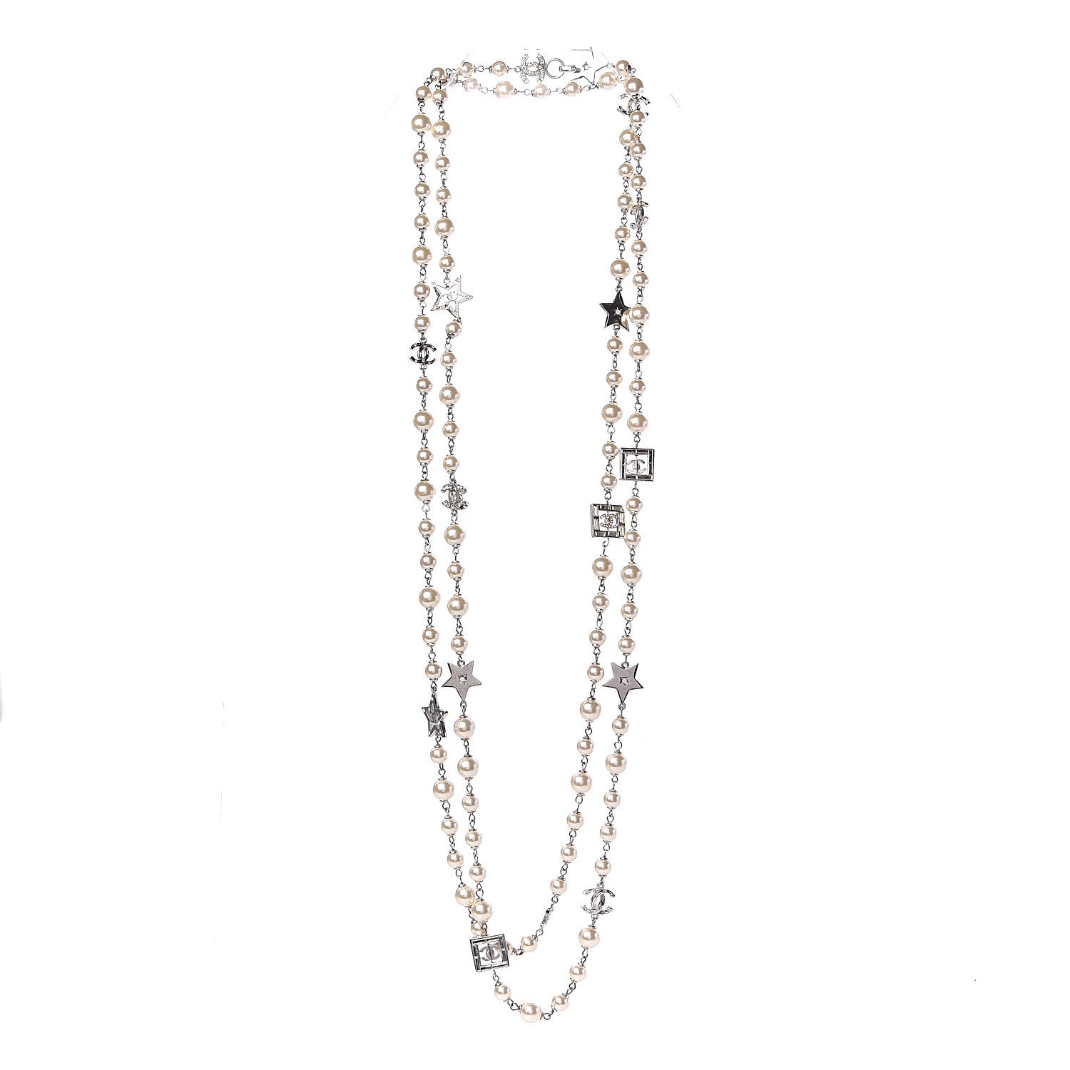 Chanel Pearl CC Star Long Necklace Gold 4 of 12
