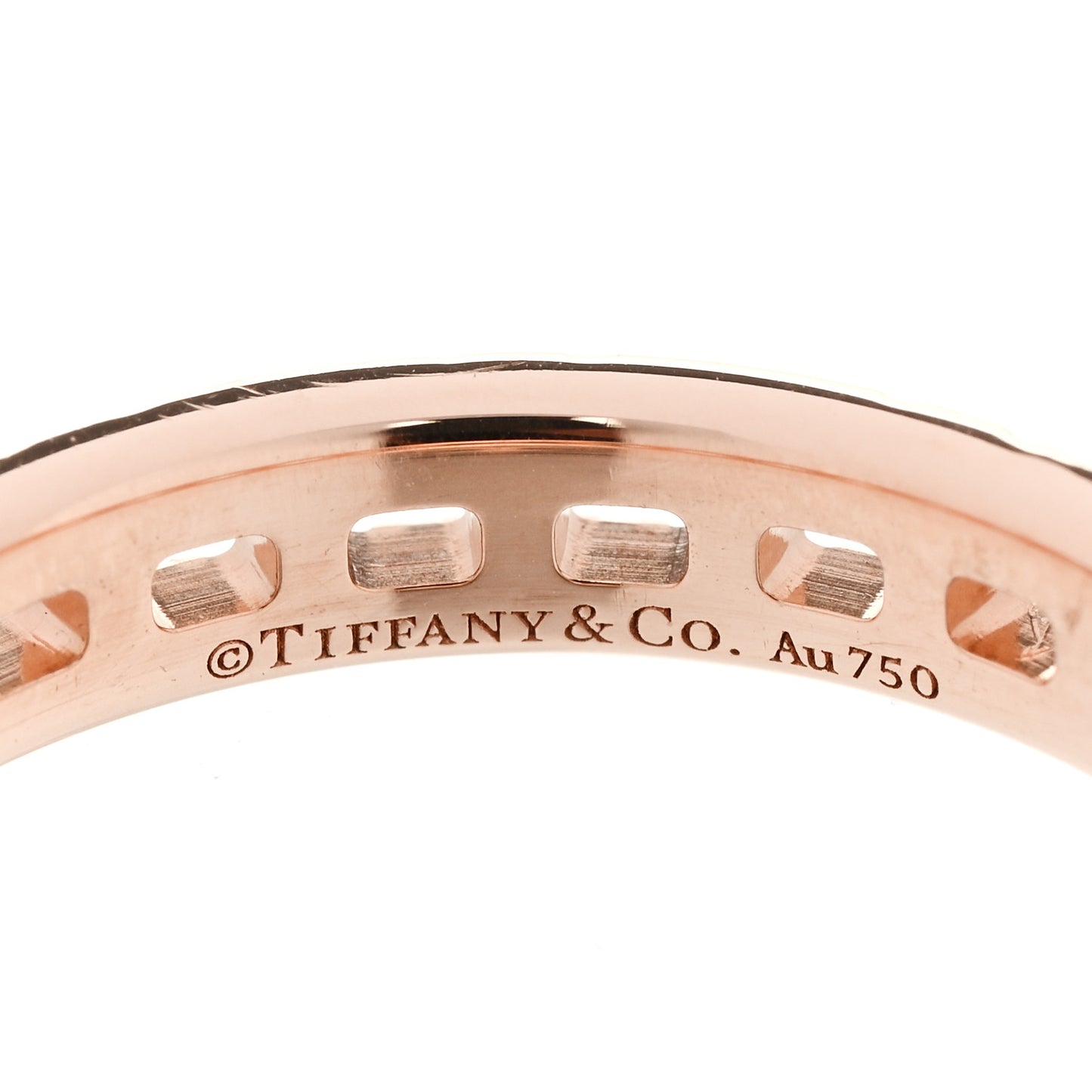 18K Rose Gold Diamond Narrow T True Band Ring 54 6.75