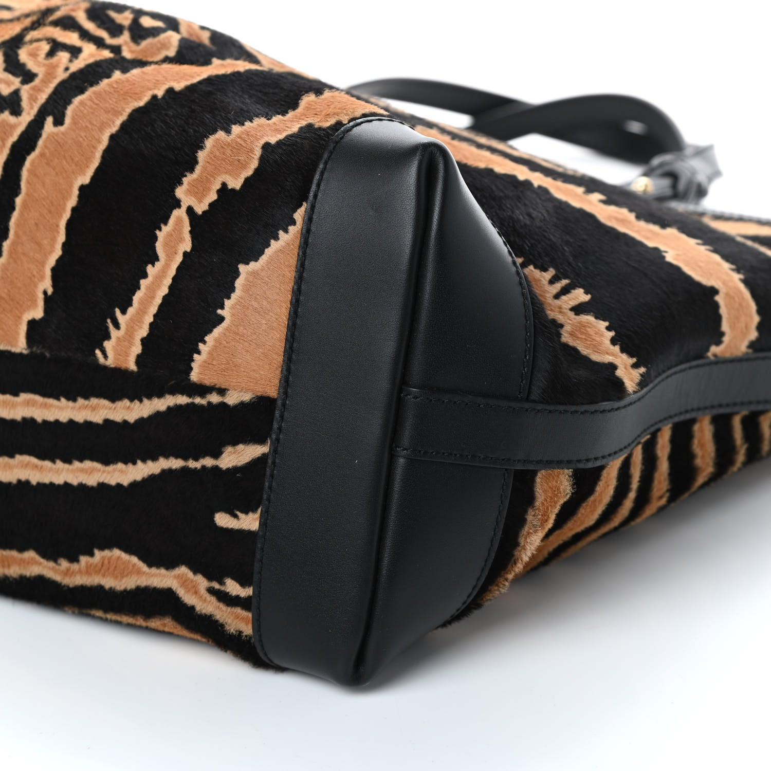 Gucci Calf Hair Zebra Print Medium Craft Tote Black 8 of 9