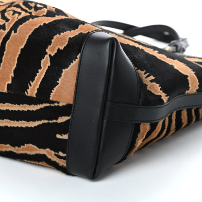 Gucci Calf Hair Zebra Print Medium Craft Tote Black 8 of 9