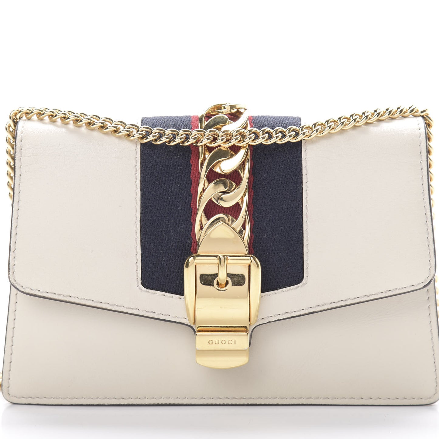 Calfskin Super Mini Sylvie Chain Shoulder Bag White