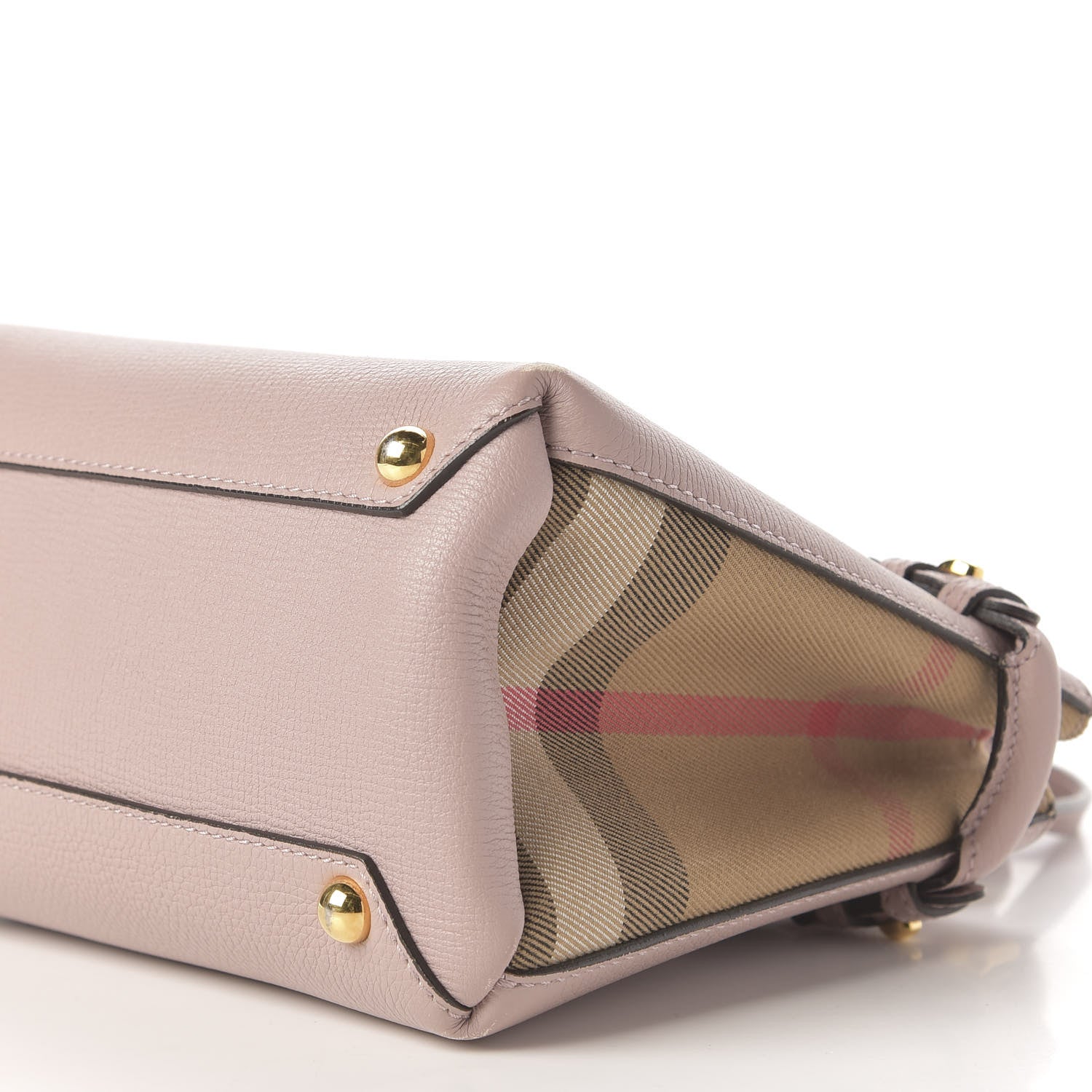 Burberry Grainy Calfskin House Check Small Banner Tote Pale Orchid 7 of 13