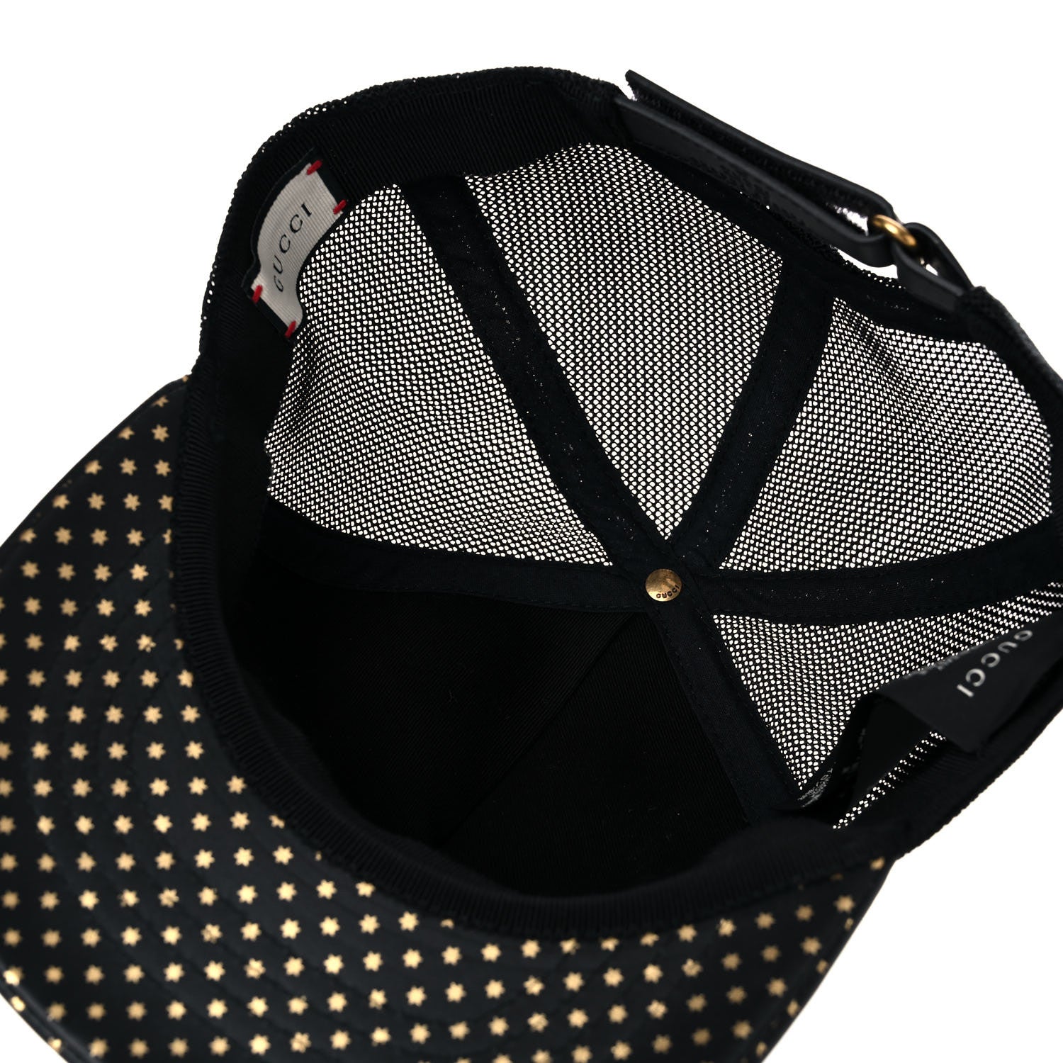 Gucci X SEGA Calfskin GUCCY Stars Baseball Hat M Black Gold 7 of 10
