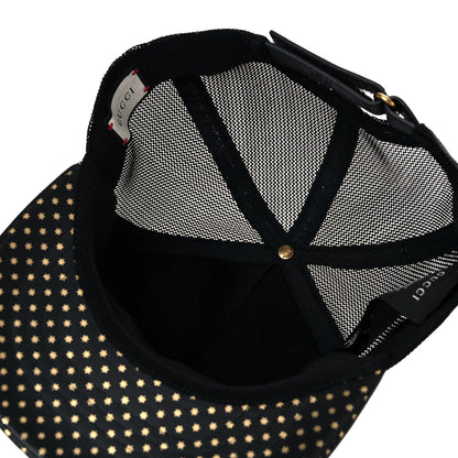 Gucci X SEGA Calfskin GUCCY Stars Baseball Hat M Black Gold 7 of 10