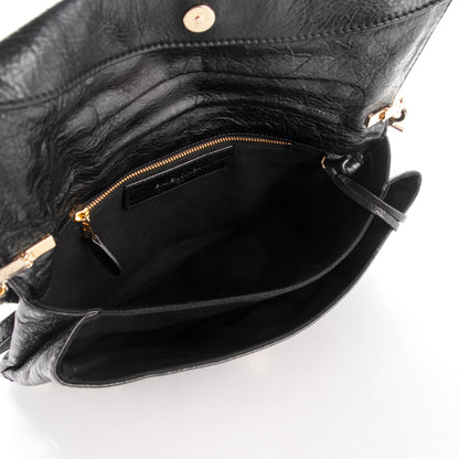 Balenciaga Agneau Giant 12 Gold Hardware Envelope Strap Clutch Black 5 of 7